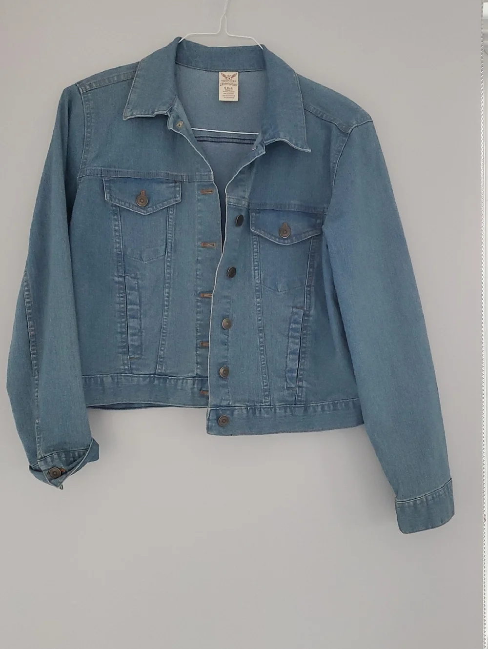 Faded Glory Light Blue Denim Jacket With Comics On Back - Picture 2 of 4